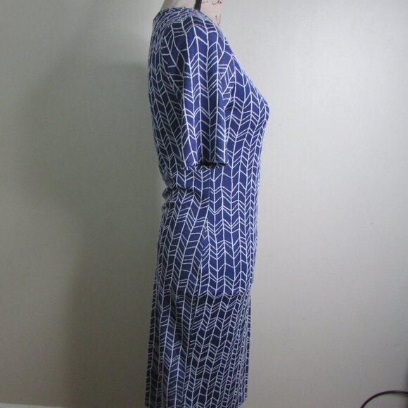 Lularoe Dress XS Women Blue White Arrow Print Short Sleeve - Picture 8 of 12